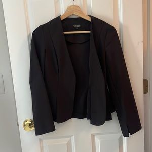 Black Top Shop Ruffled Blazer